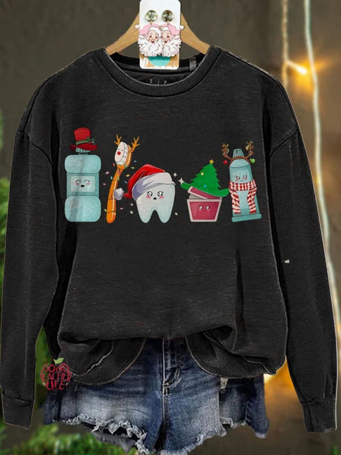 Christmas Funny Christmas Teeth Casual  Sweatshirt