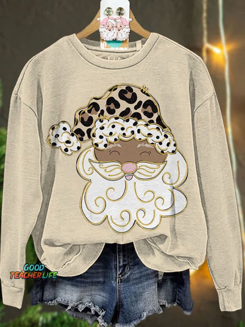 Glitter Santa Christmas Santa Casual Sweatshirt