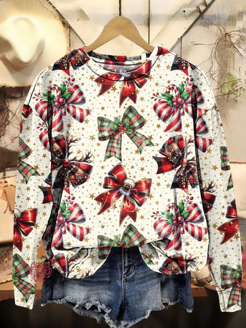 Christmas Bow Casual Sweatshirt