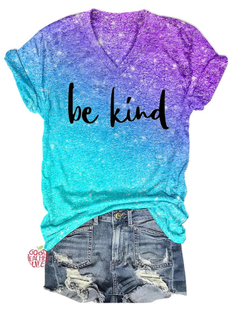 Women's Be Kind Print Casual  T-shirt