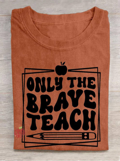 Only The Braye Teach Pencil Apple Casual Print T-shirt