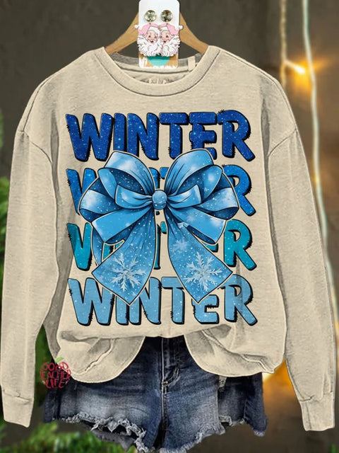 Christmas Coquette Winter bow winter season Casual  Sweatshirt