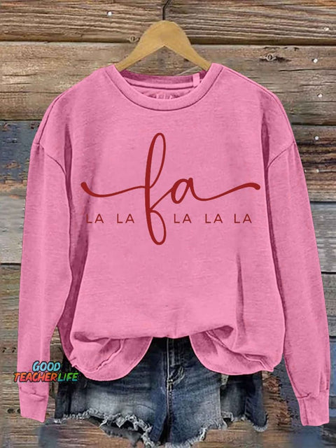 LALALA Holiday Print Casual  Sweatshirt