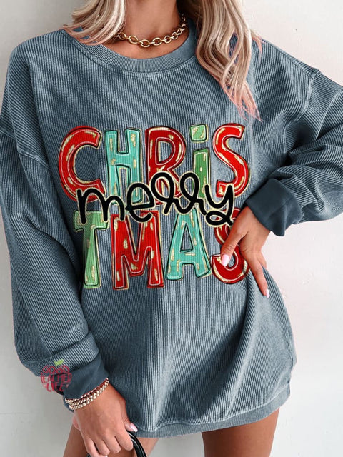 Women's Merry Christmas Casual Print Sweatshirt