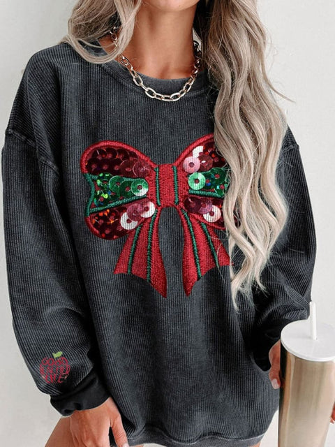 Women's Glitter Christmas Casual Print Shirt