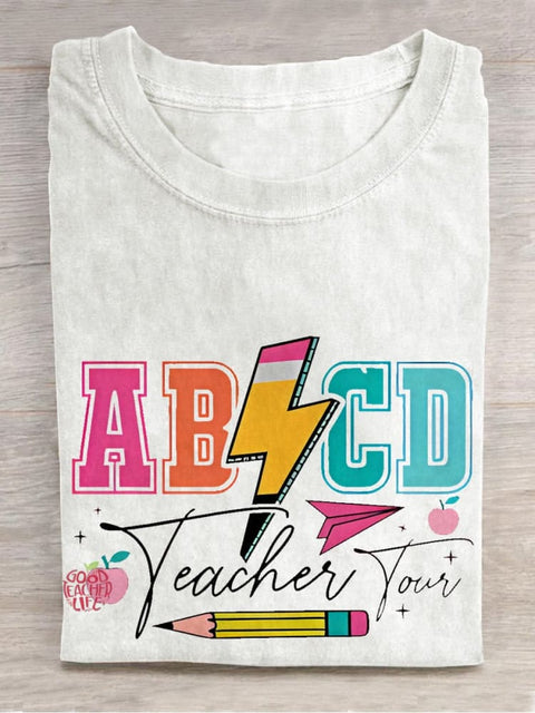 ABCD Teacher Tour Casual Print T-shirt