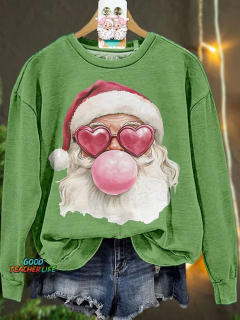 Santa Bubble Gum Christmas Casual Sweatshirt