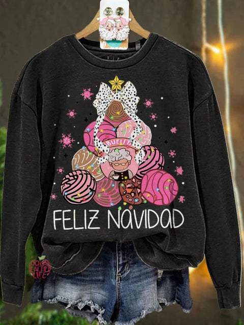 Christmas Mexican Chocolate Pink Christmas tree Casual  Sweatshirt