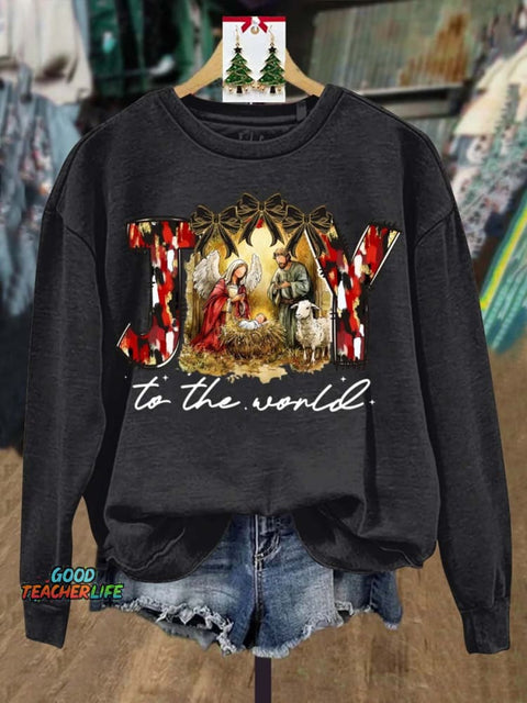 Lovely Christmas The Birth Of Jesus Art Print Casual Sweatshirt