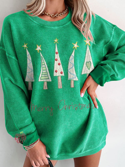 Women's Tree Merry Christmas Casual Print Sweatshirt