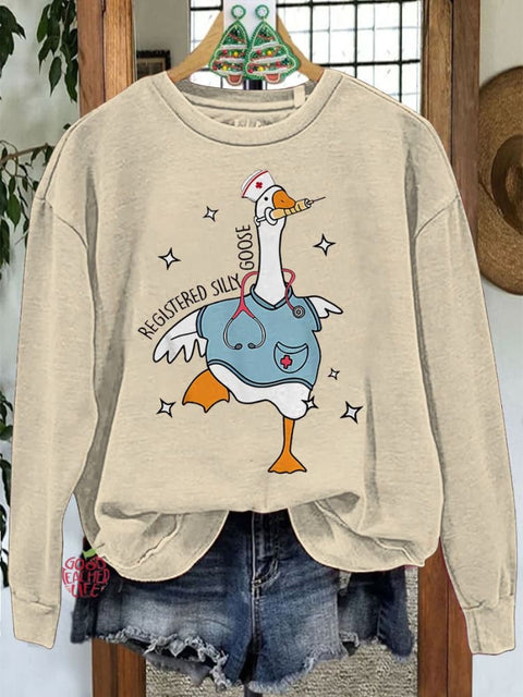 Nurse Silly Goose Nursing Student Casual Sweatshirt