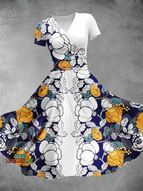 Women's Floral Flowers Art Print Design Maxi Dress