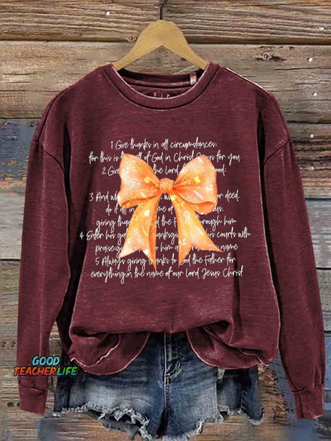 Thanksgiving Bible Verses Thanksgiving Casual Sweatshirt