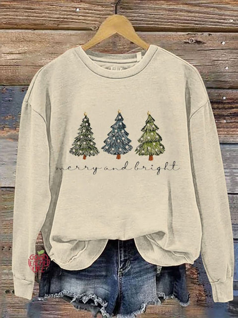 Merry Christmas Art Print Casual  Sweatshirt