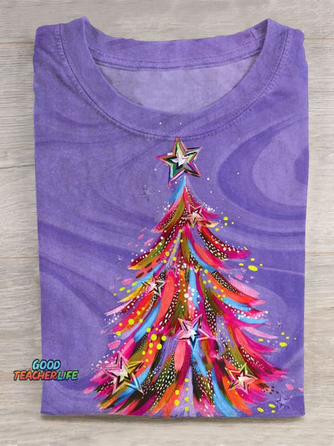 Magic Christmas Cozy Christmas Tree Print T-shirt
