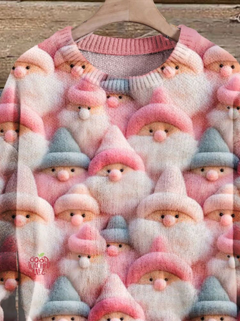 Christmas Gift Santa Claus Art Print Knit Pullover Sweater