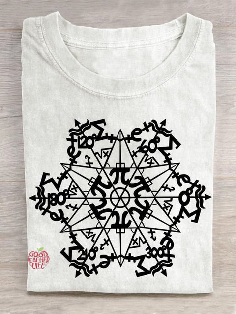 Pi Snowflakes Teacher Casual Print T-shirt