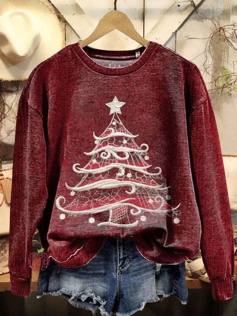 Christmas Tree Art Print Casual Sweatshirt