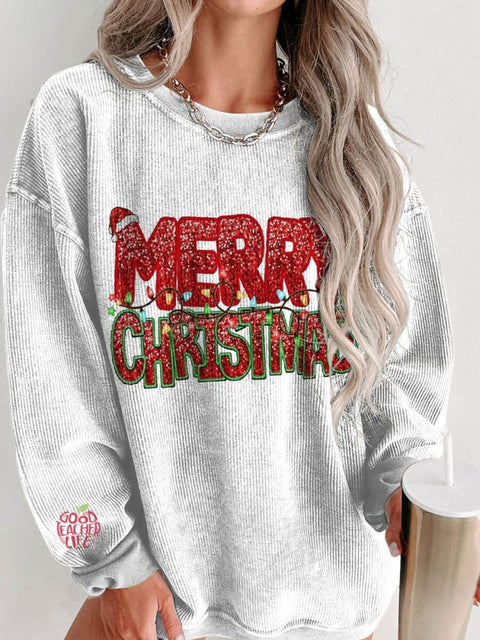 Women's Glitter Christmas Casual Print Shirt