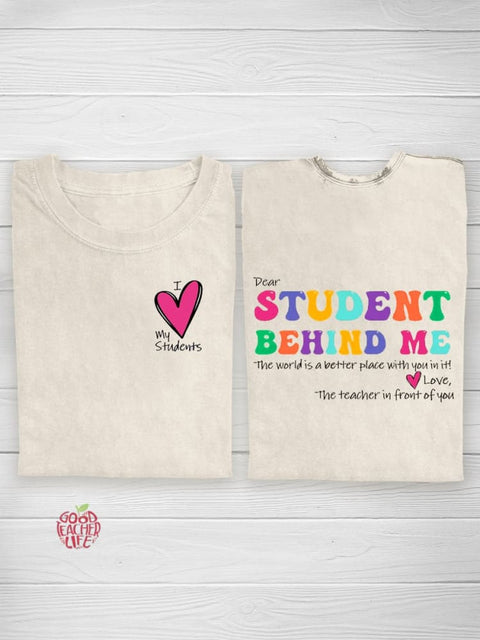 Dear Tiny Human Behind Me Teacher T-shirt