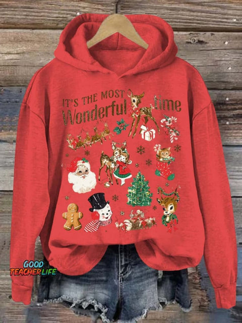 Women's Lovely Christmas Art Print Casual Sweatshirt