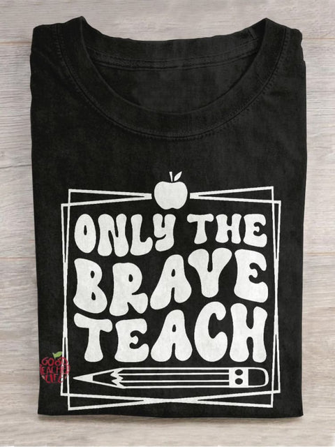 Only The Braye Teach Pencil Apple Casual Print T-shirt