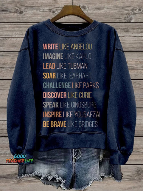 History Month Feminist Casual Print Sweatshirt