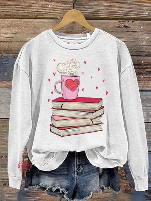 Valentine's Day Print Casual  Sweatshirt