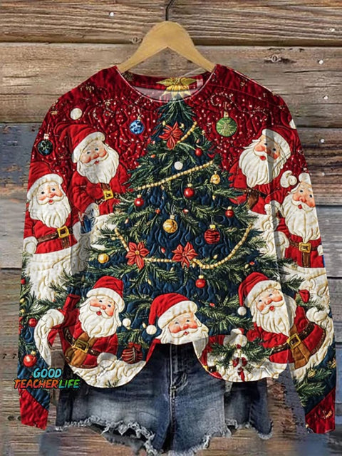 Santa Claus Art Print Casual Sweatshirt