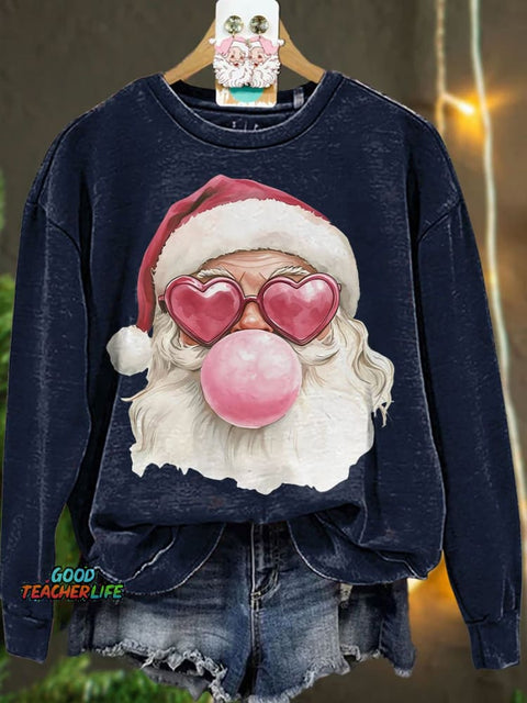 Santa Bubble Gum Christmas Casual Sweatshirt