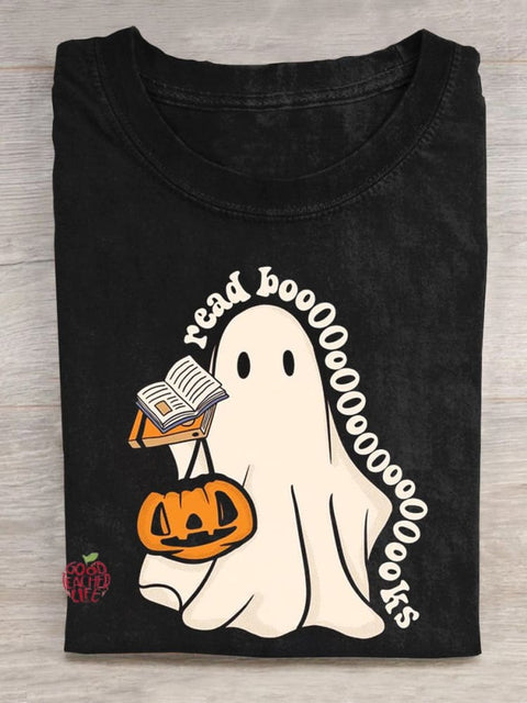 Ghost Book Halloween Teacher T-shirt