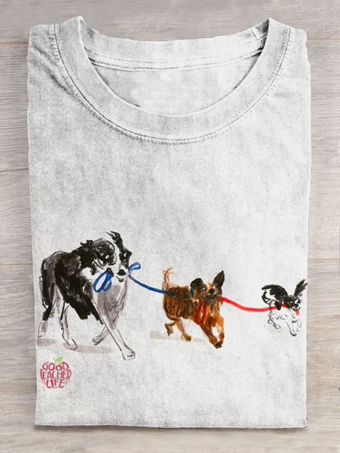 Cute Funny Dog Animal Art Print T-shirt