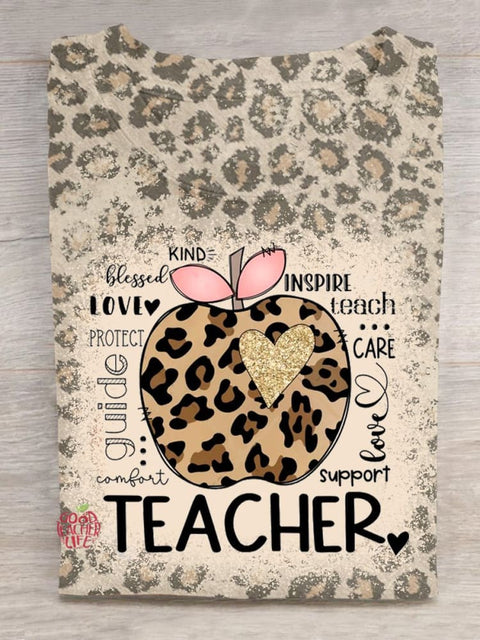 Teacher Leopard T-shirt