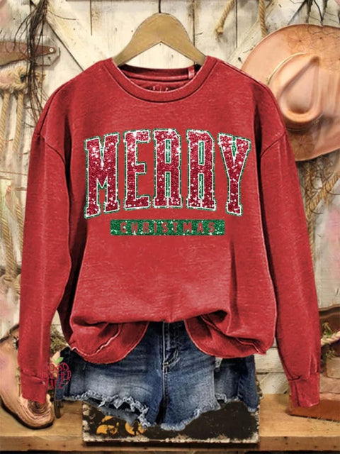 Merry Christmas Art Print Casual Sweatshirt