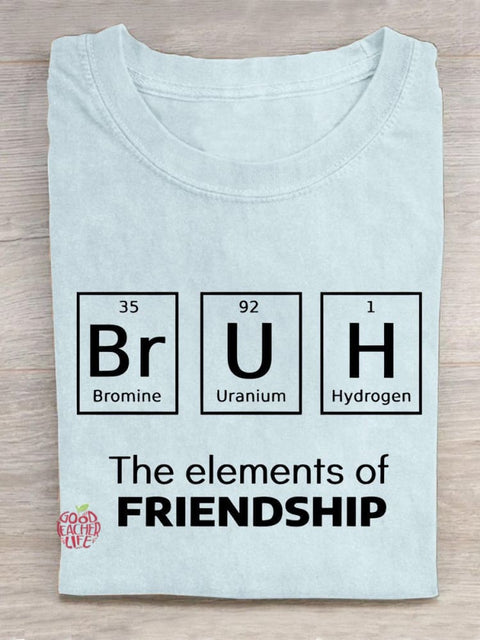 Bruh The Elements Of Friendship Teacher Art Print Casual T-Shirt