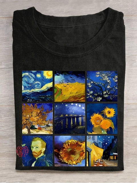 Works Of Famous Artists Teacher Casual Print T-shirt