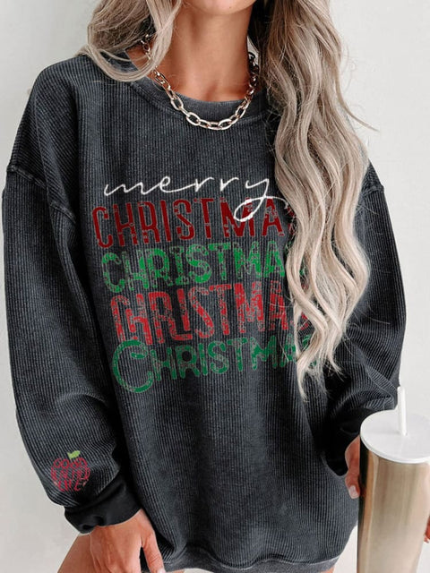 Women's Merry Christmas Casual Print Sweatshirt