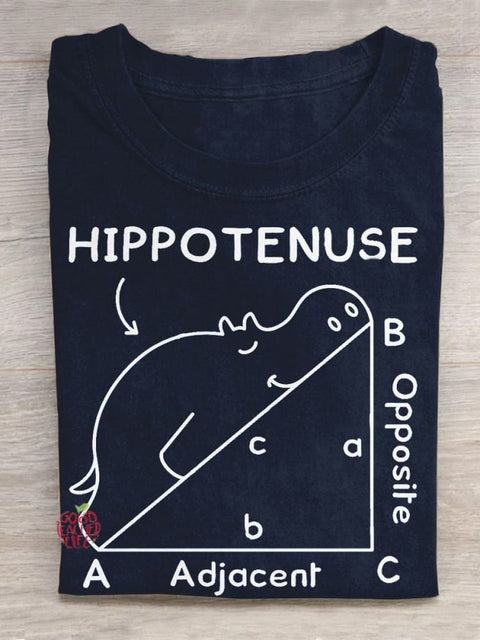 Hippo Art Math Teacher Gifts Casual T-Shirt