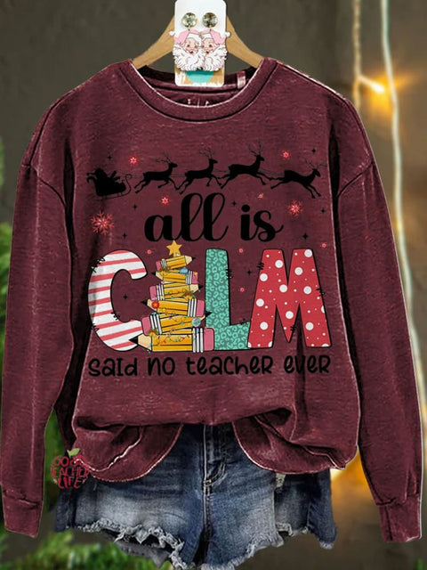 Christmas Teacher Christmas Tree Bow  Casual  Sweatshirt