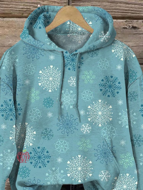 Winter Season Snowflake Pattern Printed Casual Sweatshirt