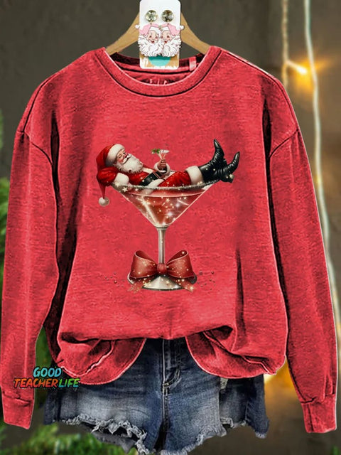 Christmas Santa's Hot Mess Casual  Sweatshirt