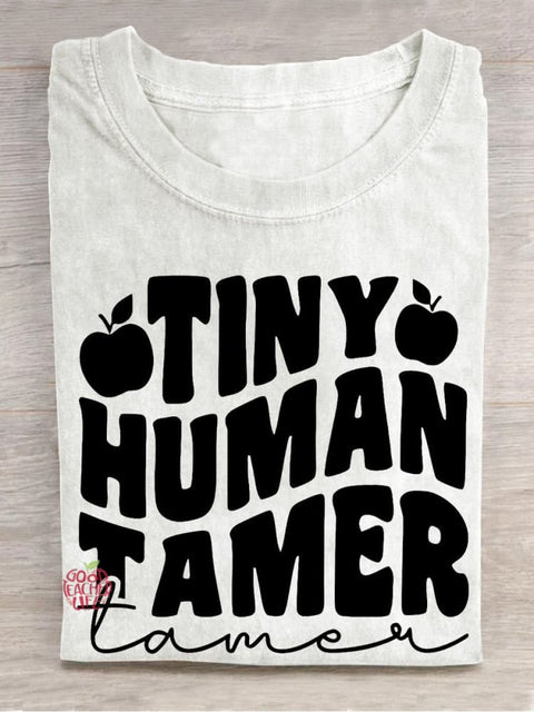 Tiny Human Tamer Casual Print T-shirt