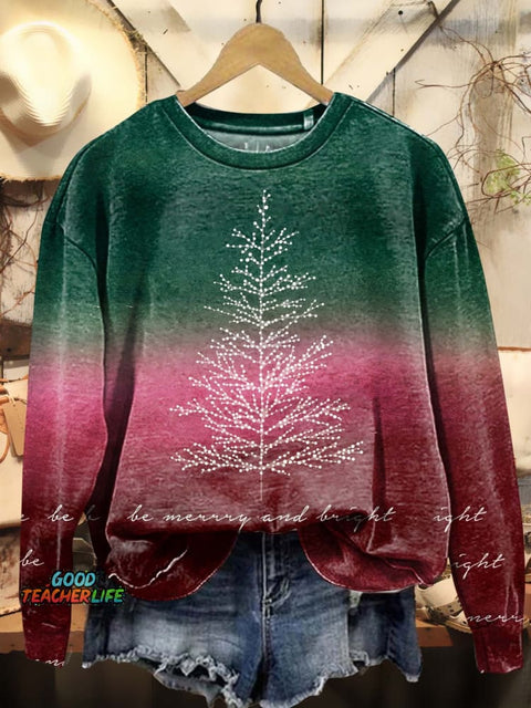 Christmas Tree Art Print Casual Sweatshirt