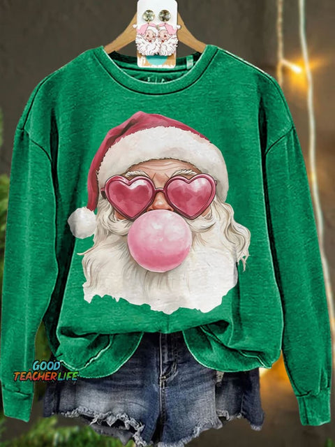 Santa Bubble Gum Christmas Casual Sweatshirt