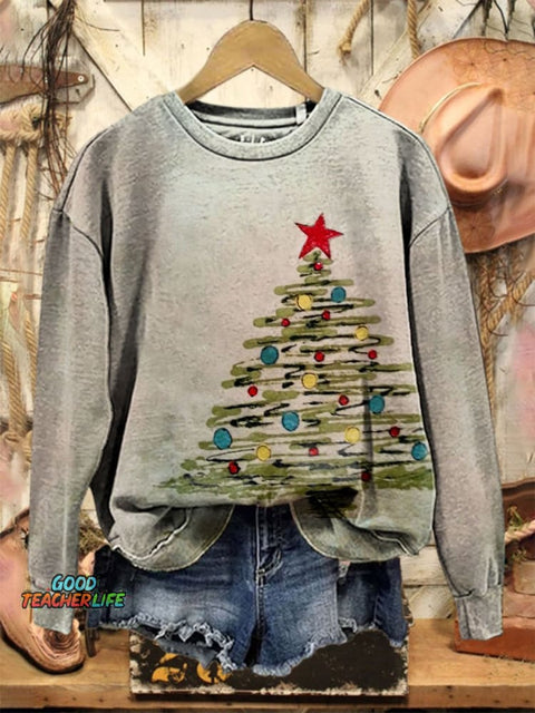 Christmas Print Casual  Sweatshirt