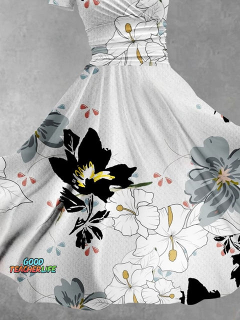 Women's Floral Flowers Art Print Design Maxi Dress
