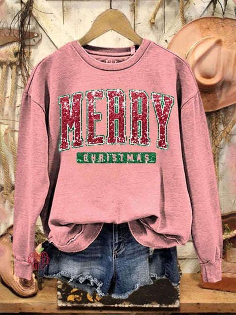 Merry Christmas Art Print Casual Sweatshirt