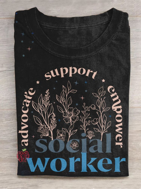 Social Worker Teacher Art Print Casual T-Shirt