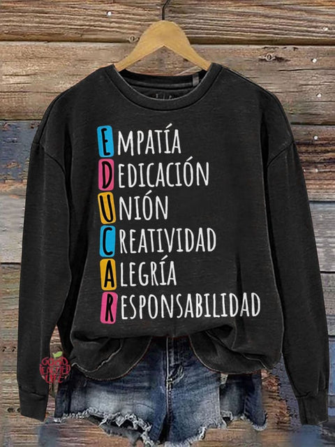 Spanish Teacher Quote Spanish Teacher Casual  Sweatshirt