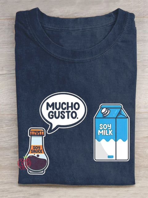 Mucho Gusto Soy Sauce Soy Milk Spanish Teacher T-Shirt